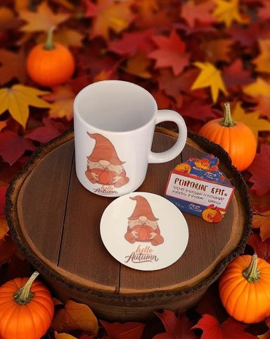 autumn cup and coaster