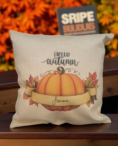 personalised autumn cushion